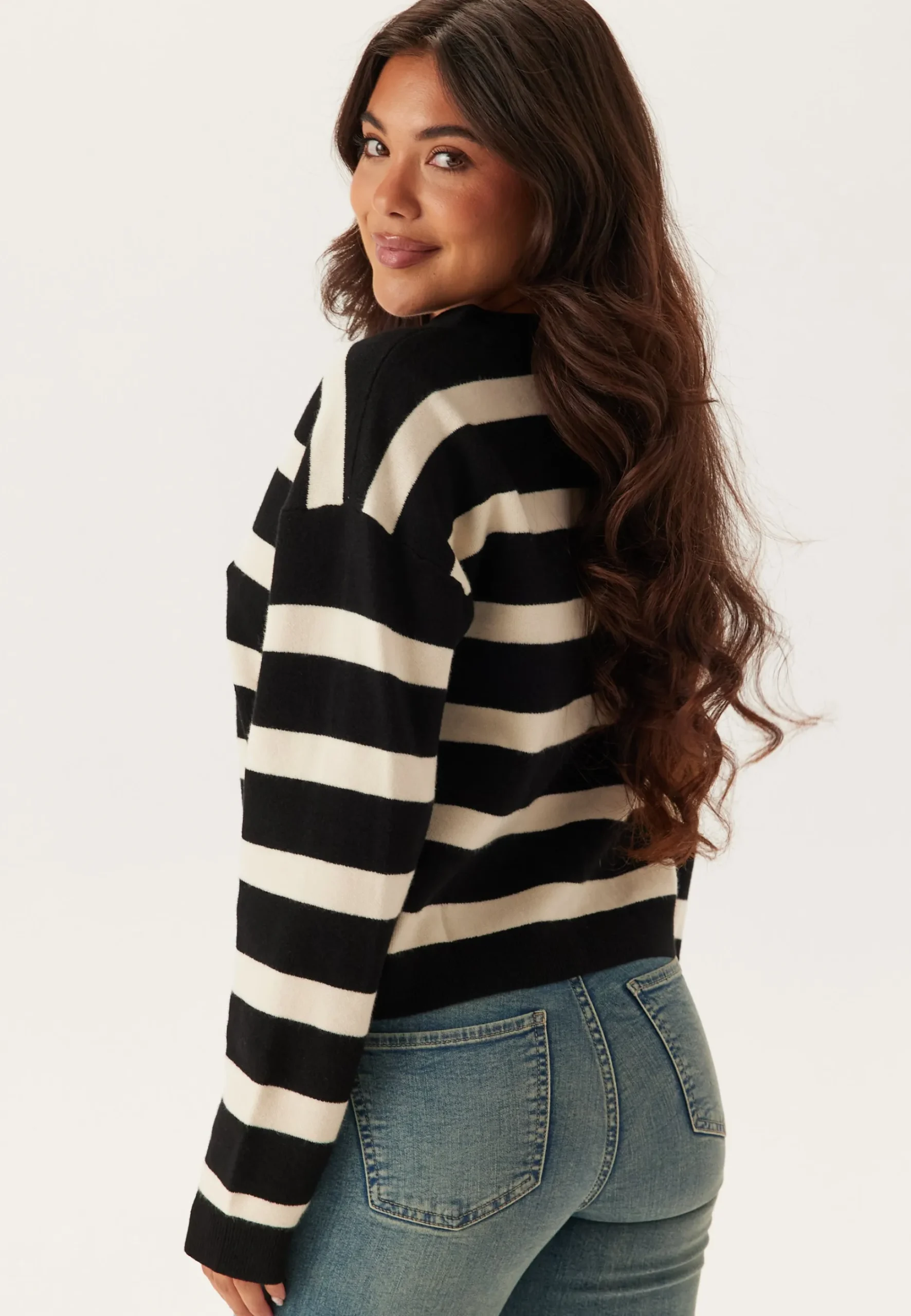 Vmsaba Full Needle Ls V-neck C