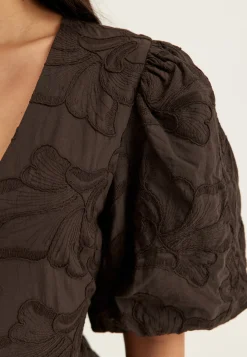 V-neck Bubble Hem Short Dress