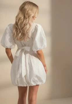 V-neck Bubble Hem Short Dress