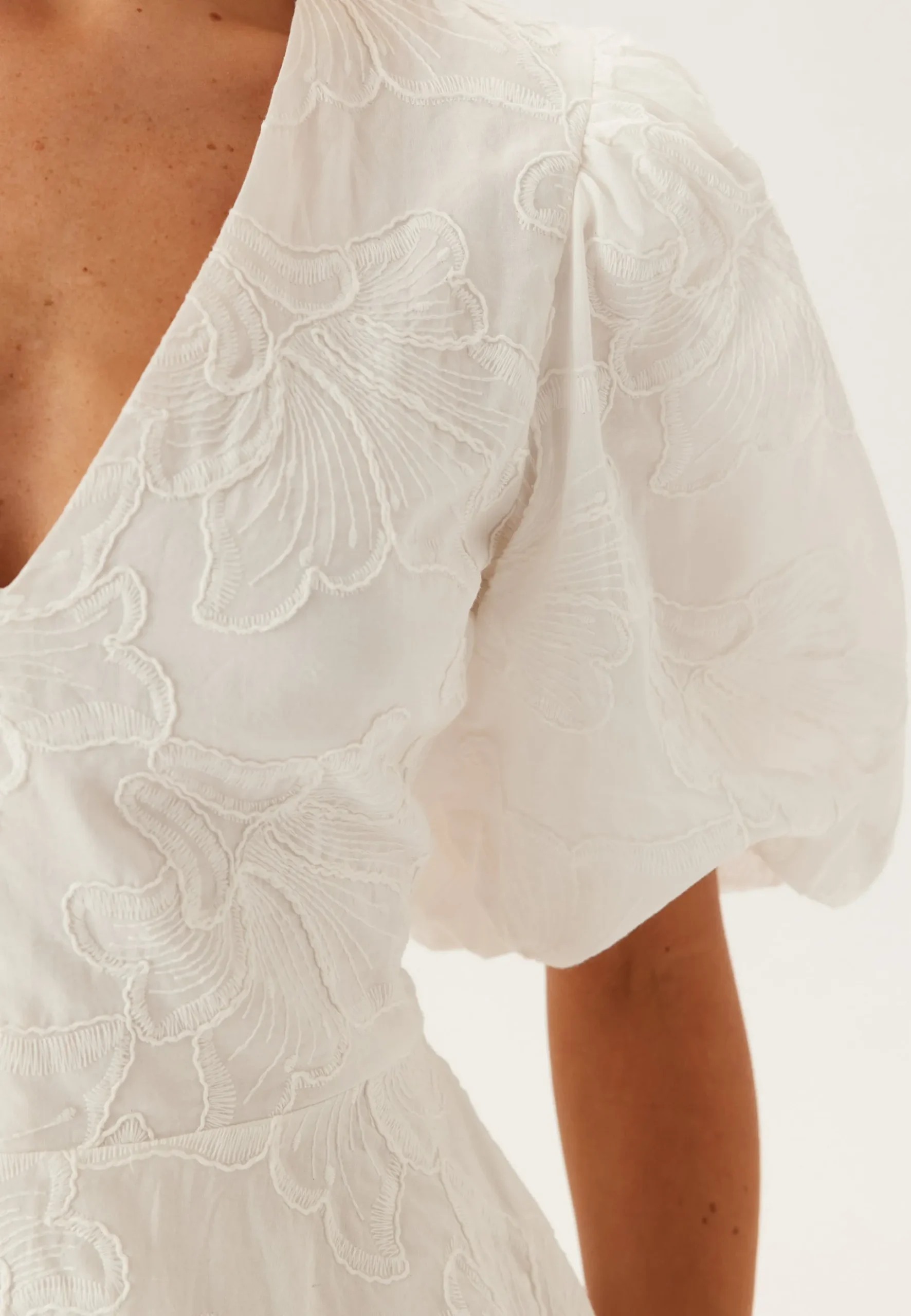 V-neck Bubble Hem Short Dress