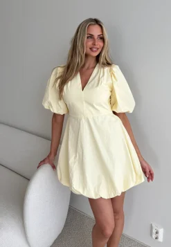 V-neck Bubble Hem Short Dress