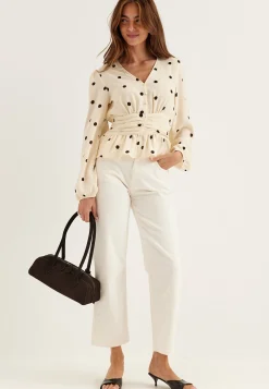 V-neck Button Blouse