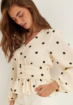 V-neck Button Blouse