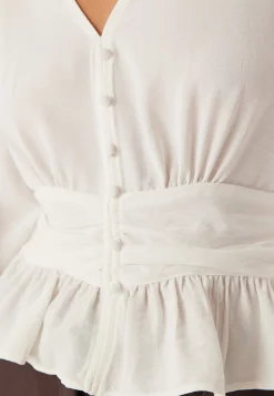 V-neck Button Blouse