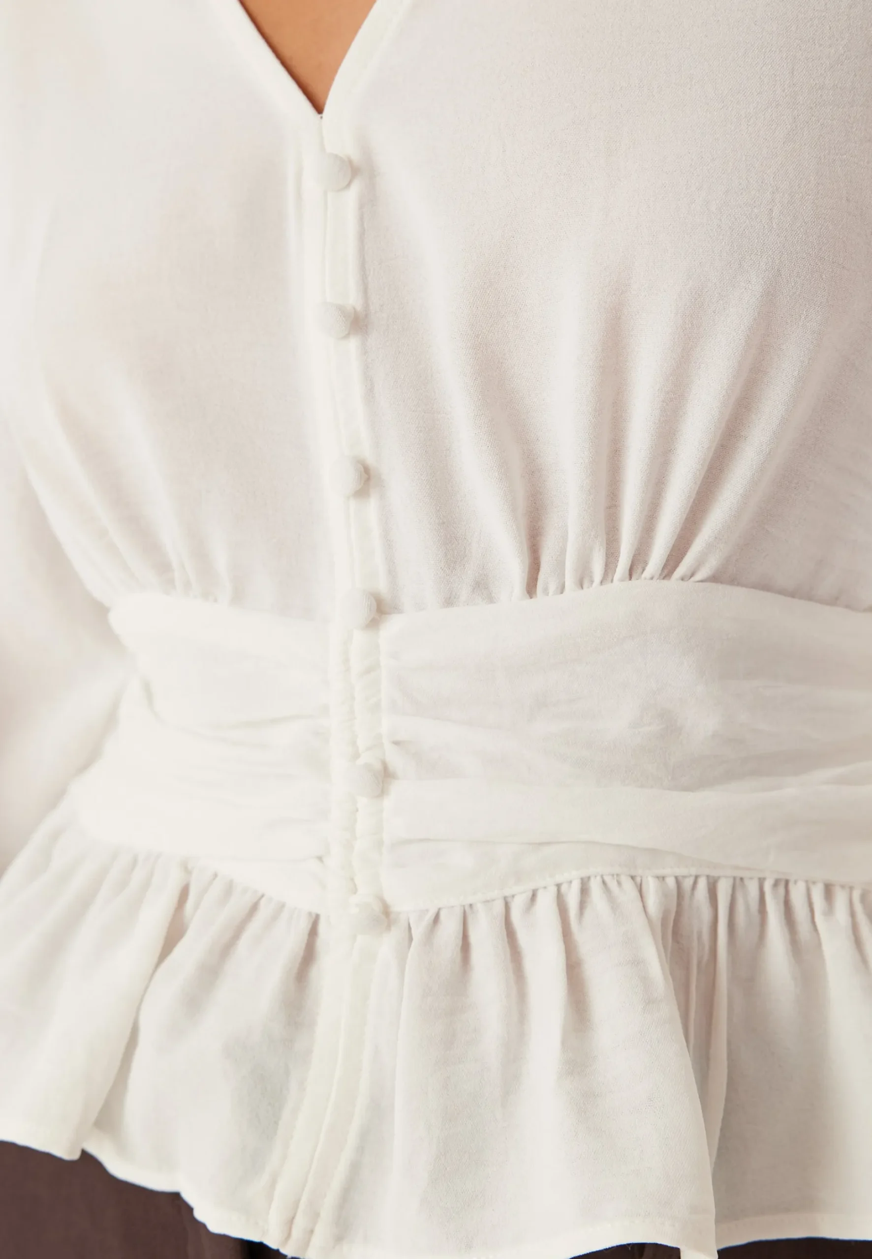 V-neck Button Blouse