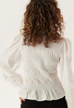 V-neck Cotton Smock Blouse