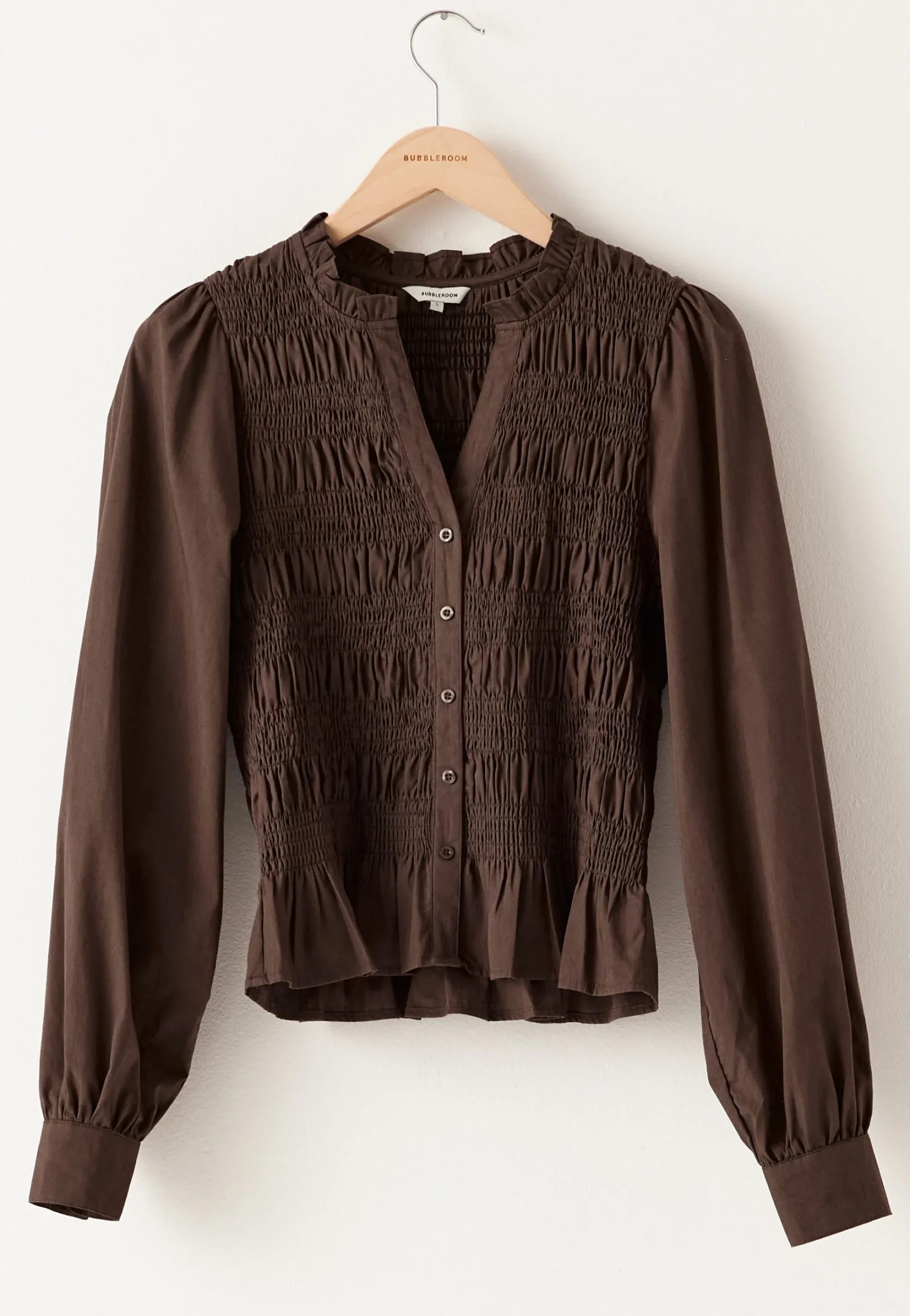 V-neck Cotton Smock Blouse