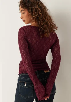 V-Neck Lace Top