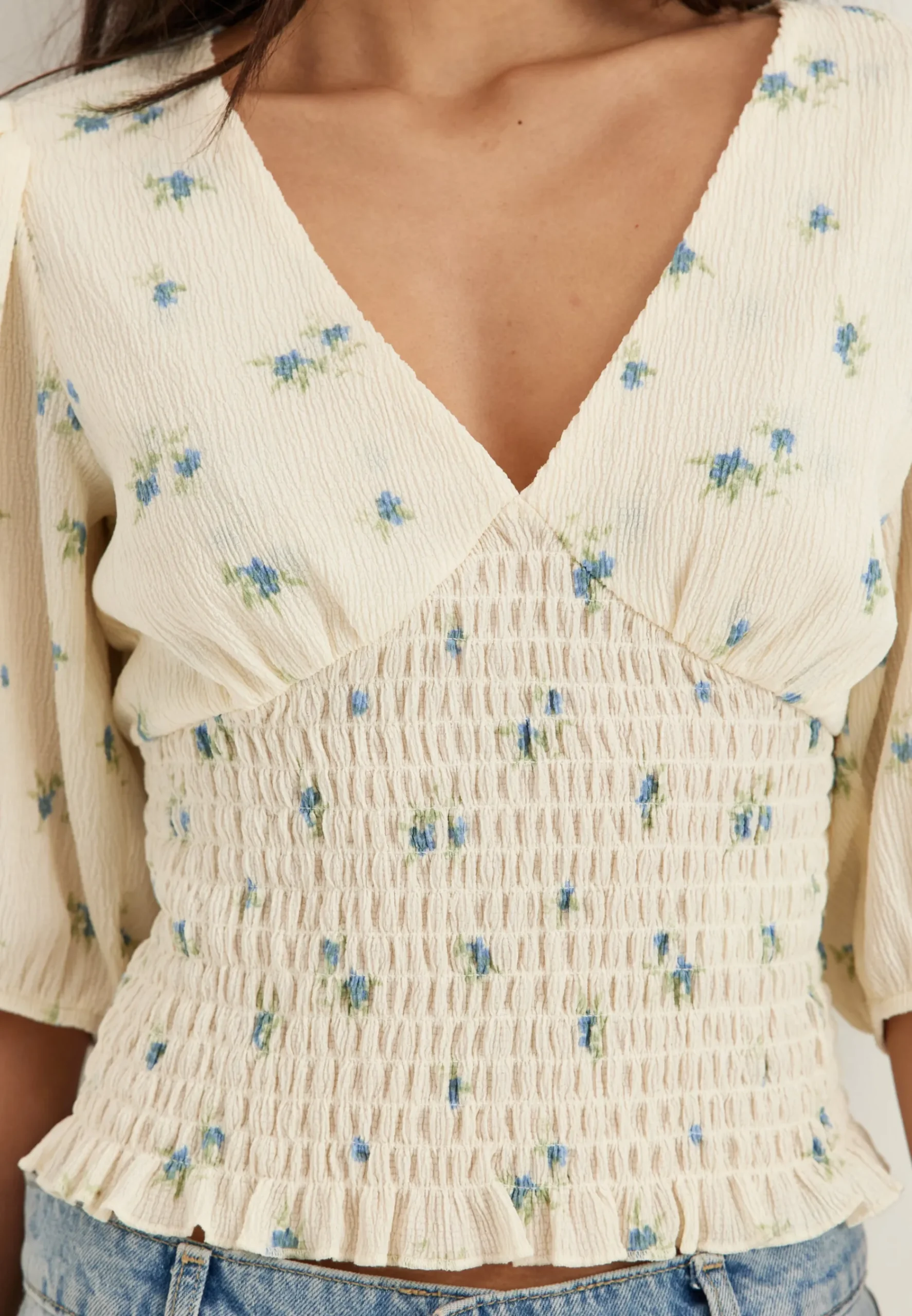 V-neck Smock Top
