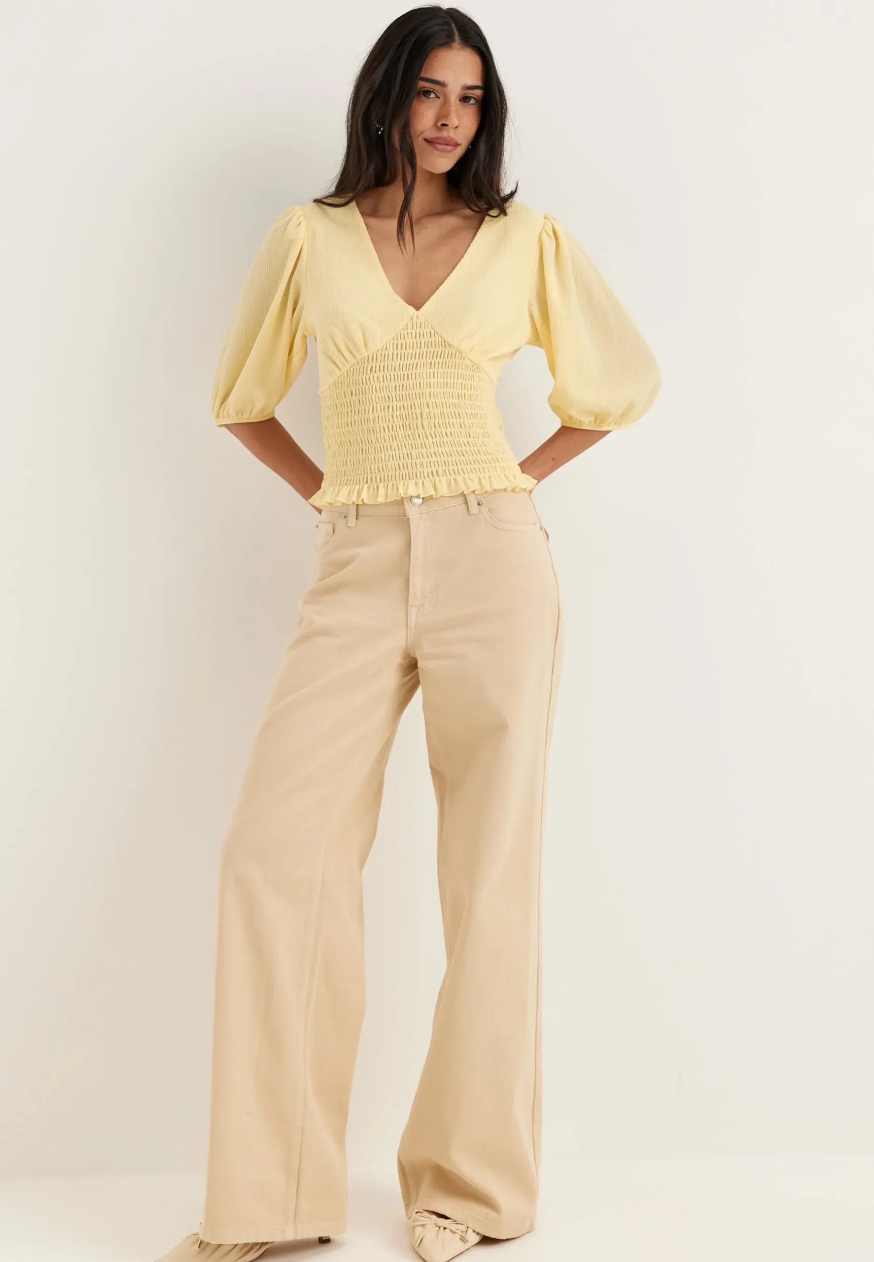 V-neck Smock Top