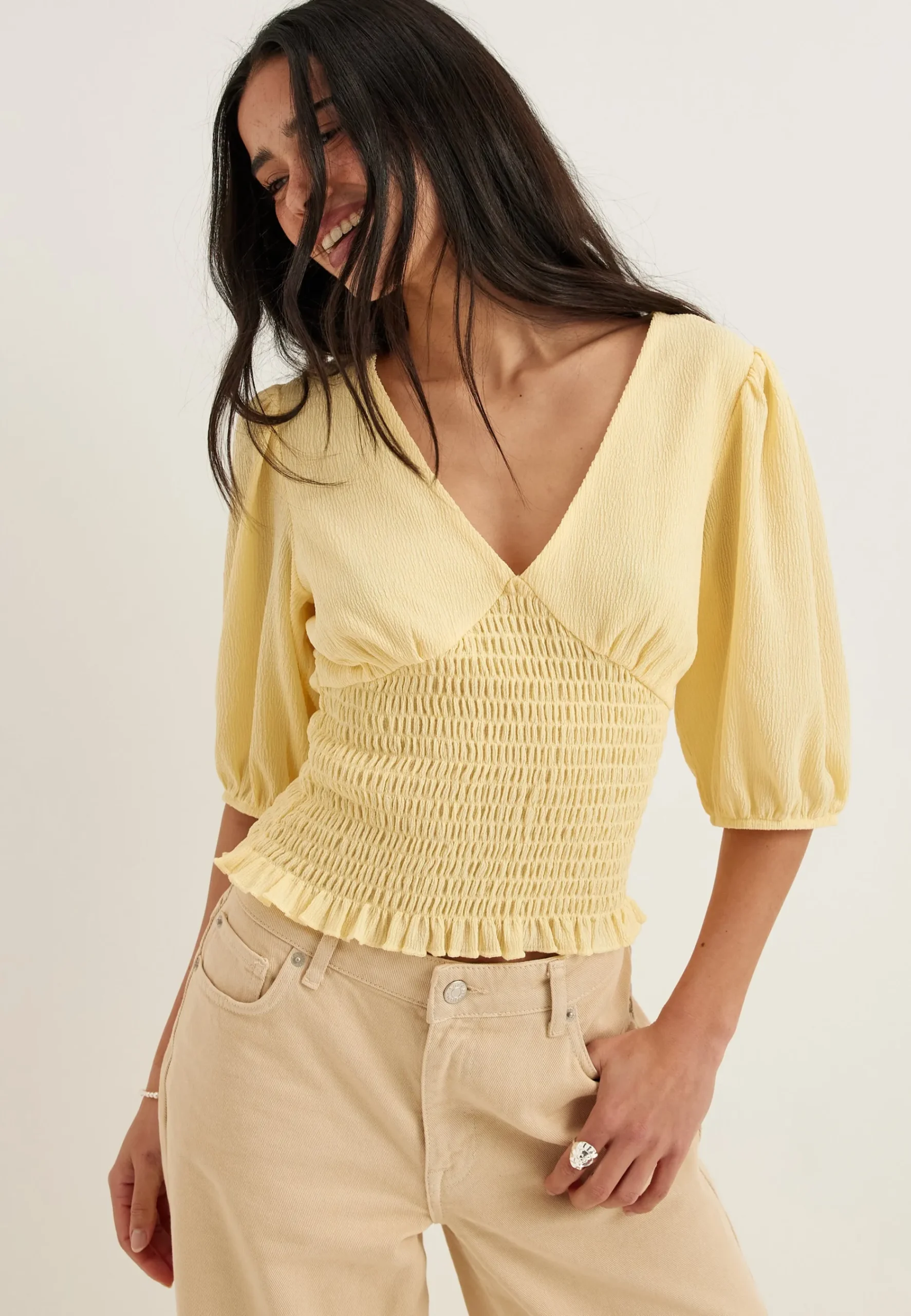 V-neck Smock Top