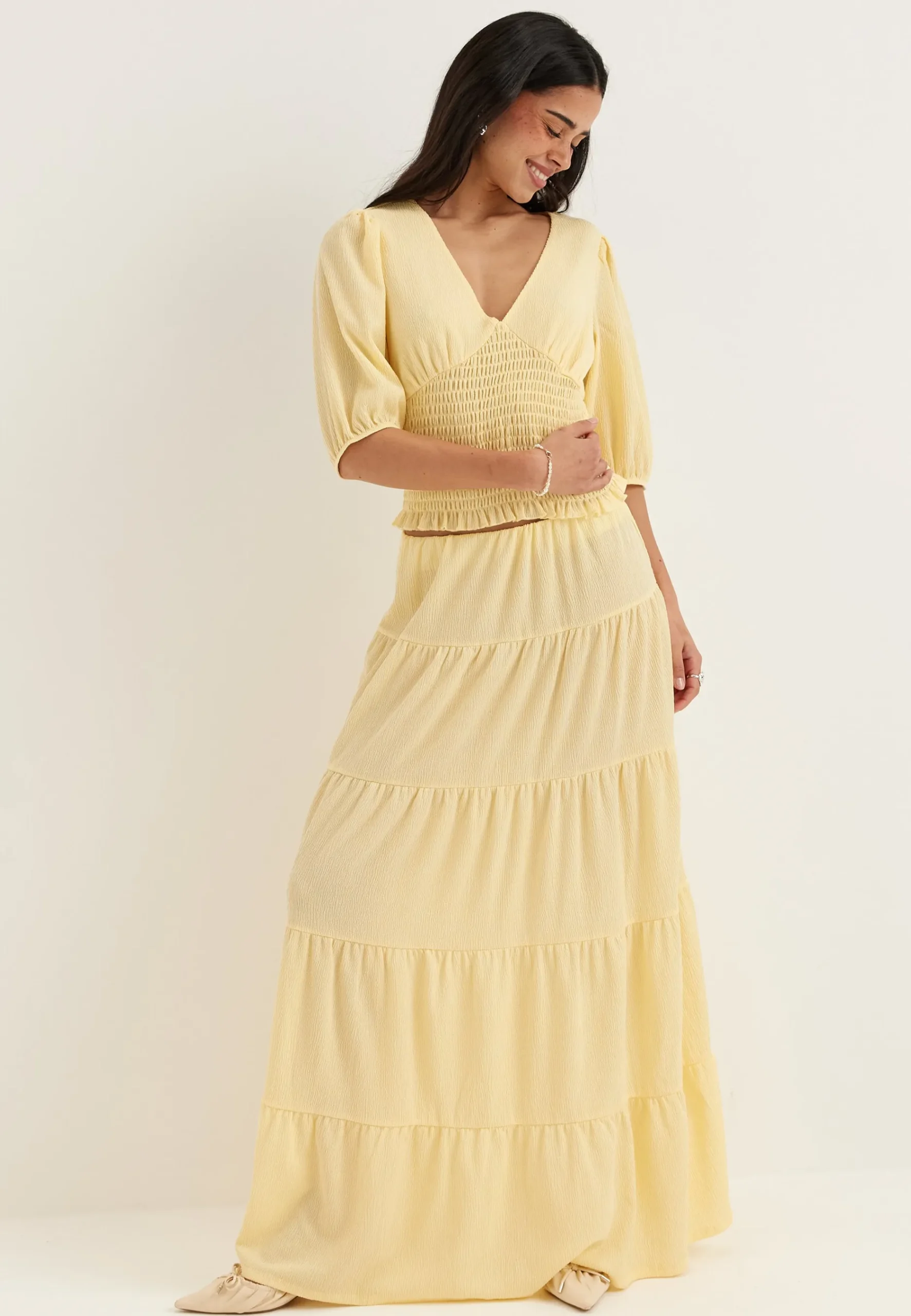 V-neck Smock Top