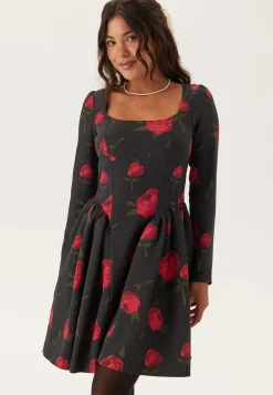 Volume Skirt Long Sleeve Mini Dress