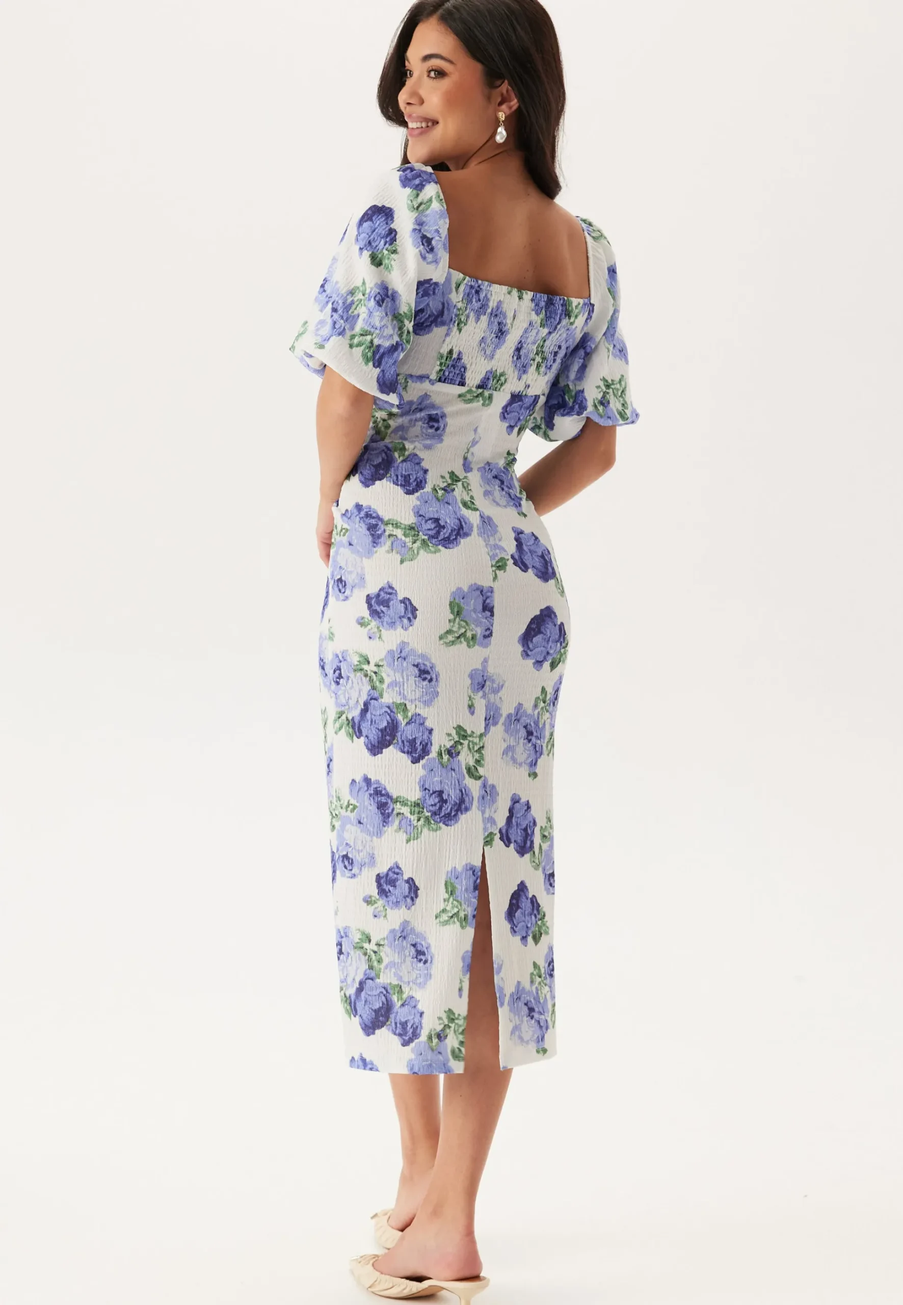 Volume Sleeve Midi Dress
