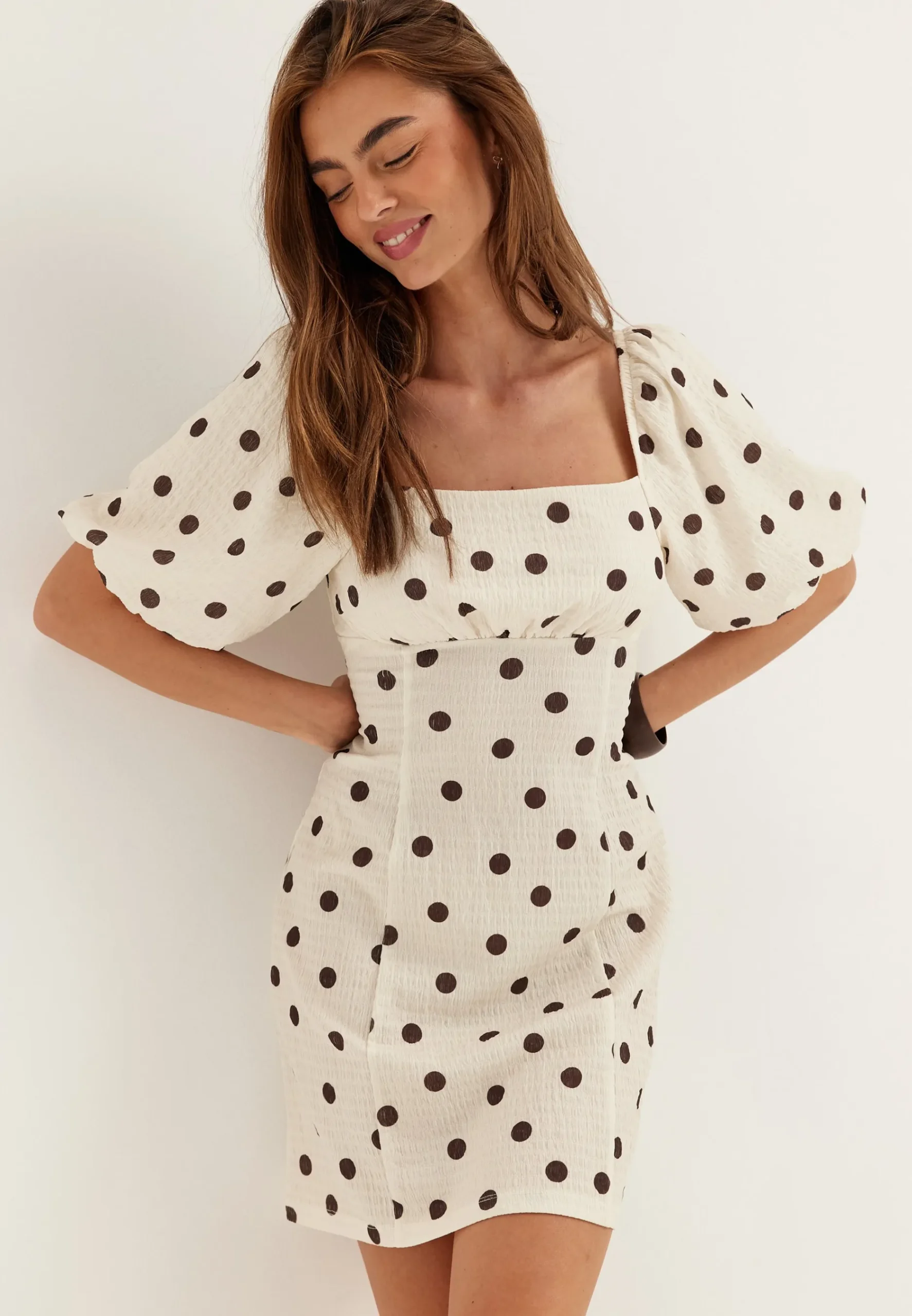 Volume Sleeve Mini Dress