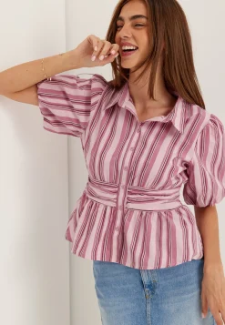 Waist Detail Cotton Blouse