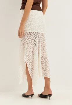 Waterfall Asymmetric Lace Skirt
