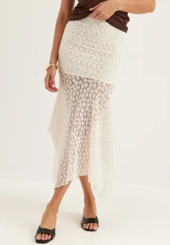 Waterfall Asymmetric Lace Skirt