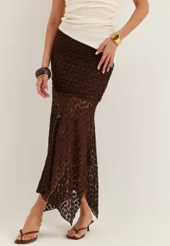 Waterfall Asymmetric Lace Skirt