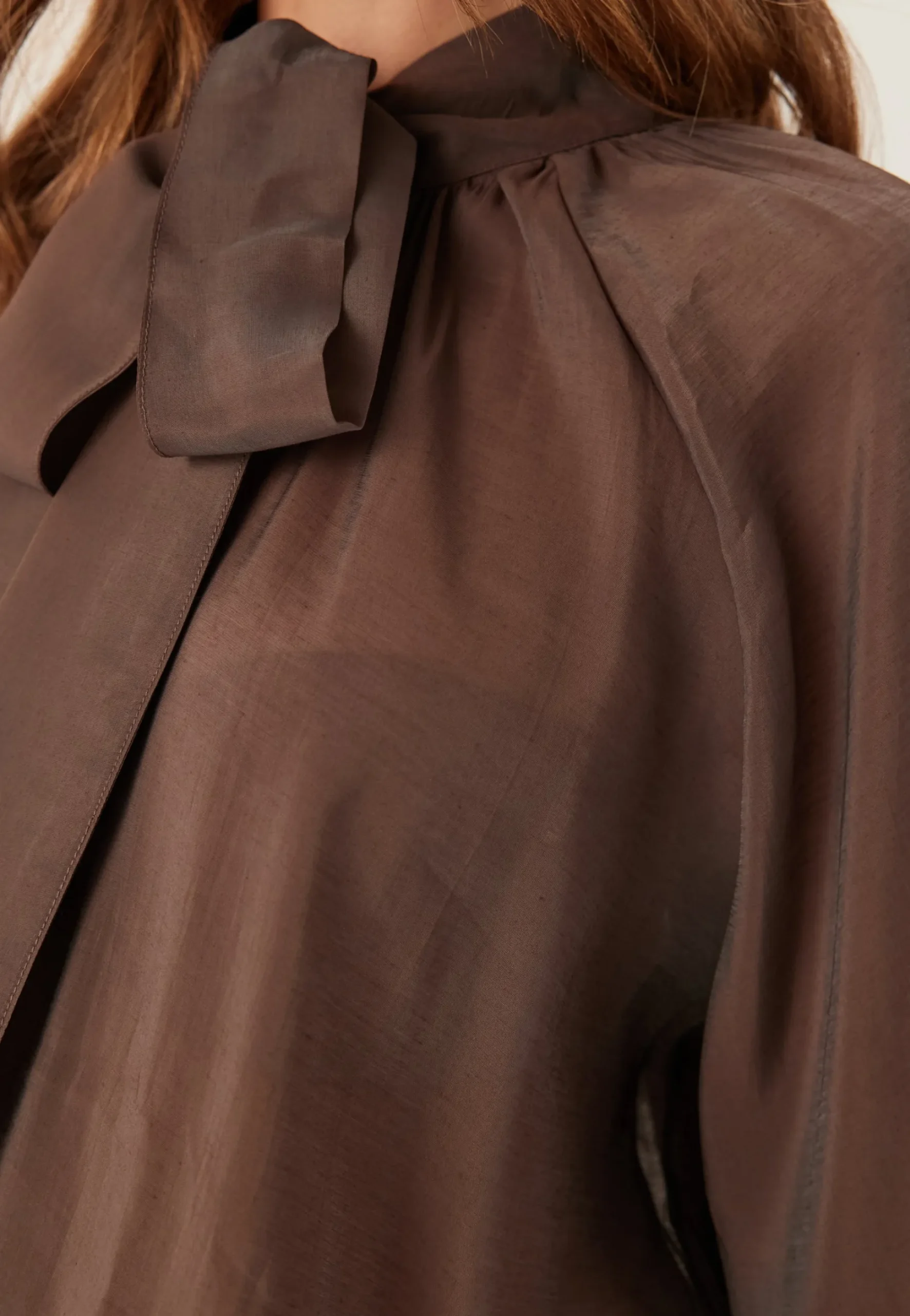 Wide Sleeve Bow Blouse