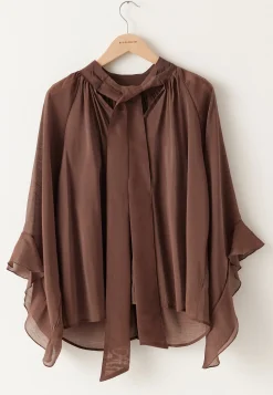 Wide Sleeve Bow Blouse