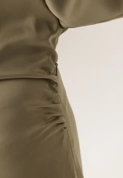 Wide Sleeve Satin Ankle Dress