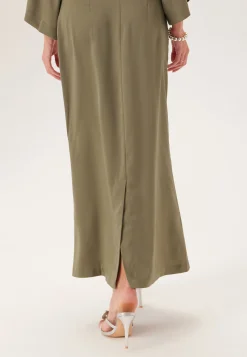 Wide Sleeve Satin Ankle Dress
