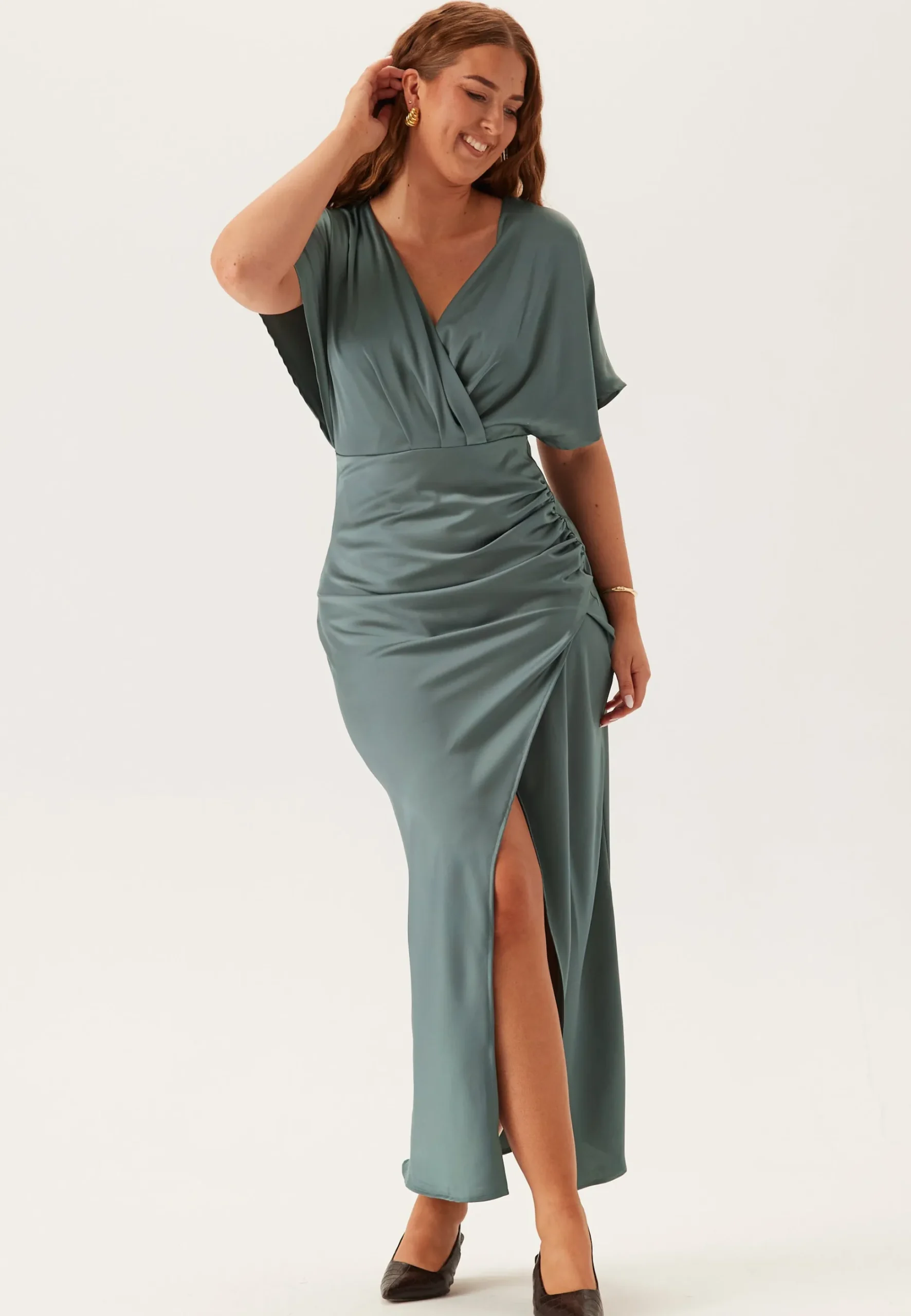Wrap Satin Gown