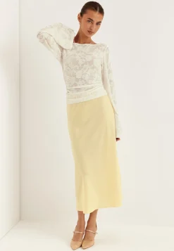 Yaspella High Waist Midi Skirt