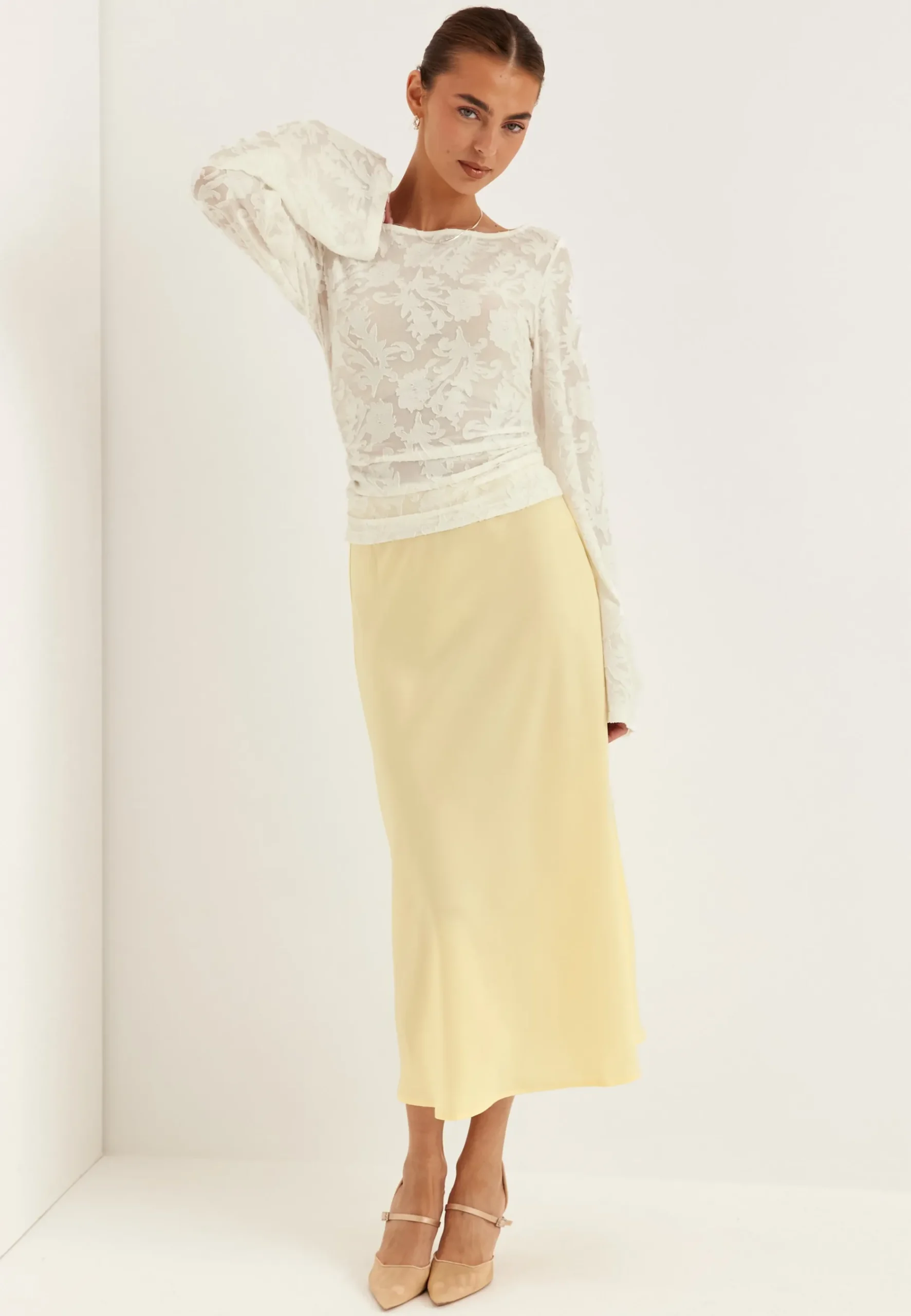 Yaspella High Waist Midi Skirt