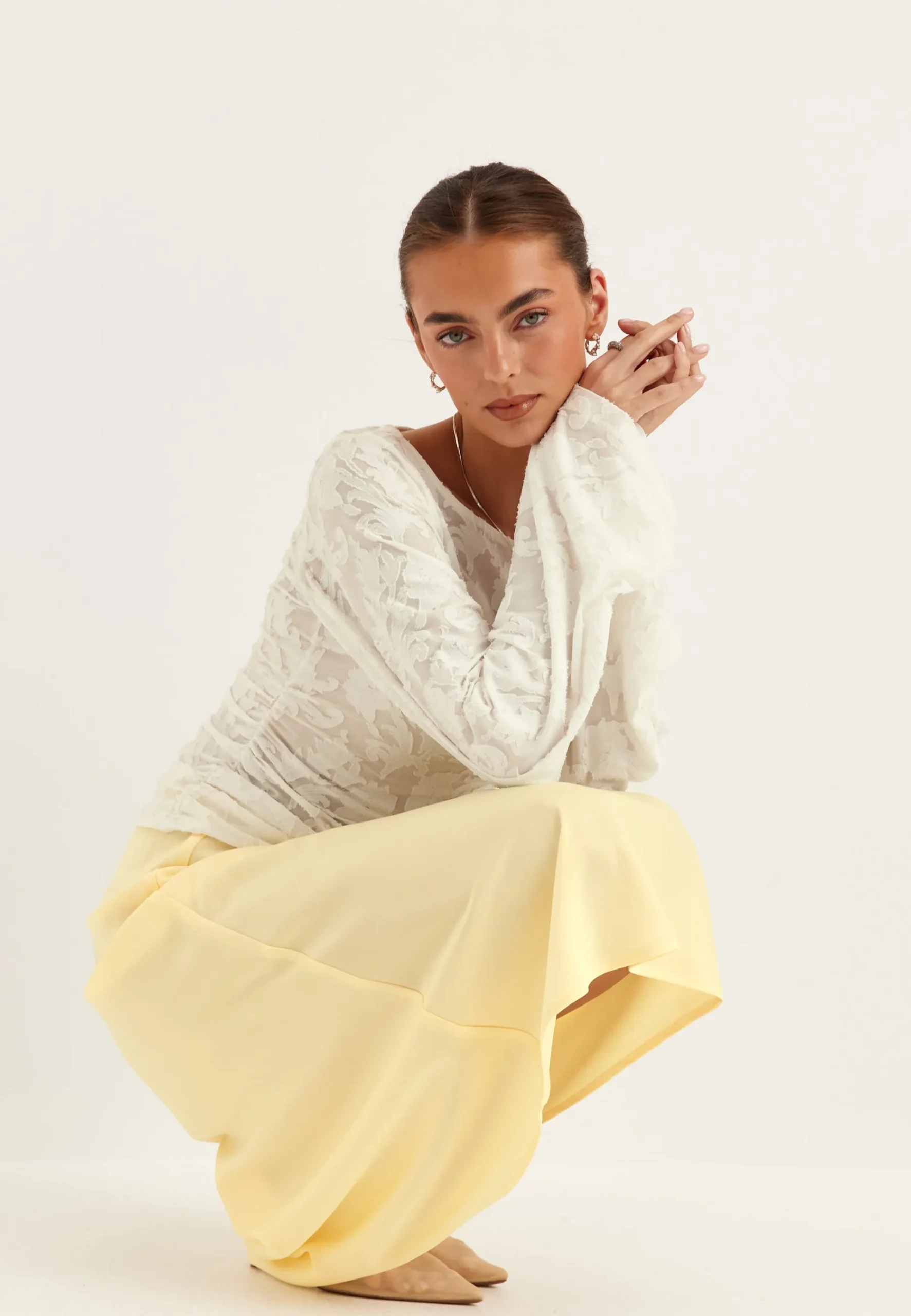 Yaspella High Waist Midi Skirt